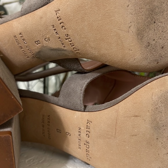 Kate Spade Llemi Caged Block Heel Gray Suede Heels Size 6 Gladiator Pre-Owned - Picture 9 of 9